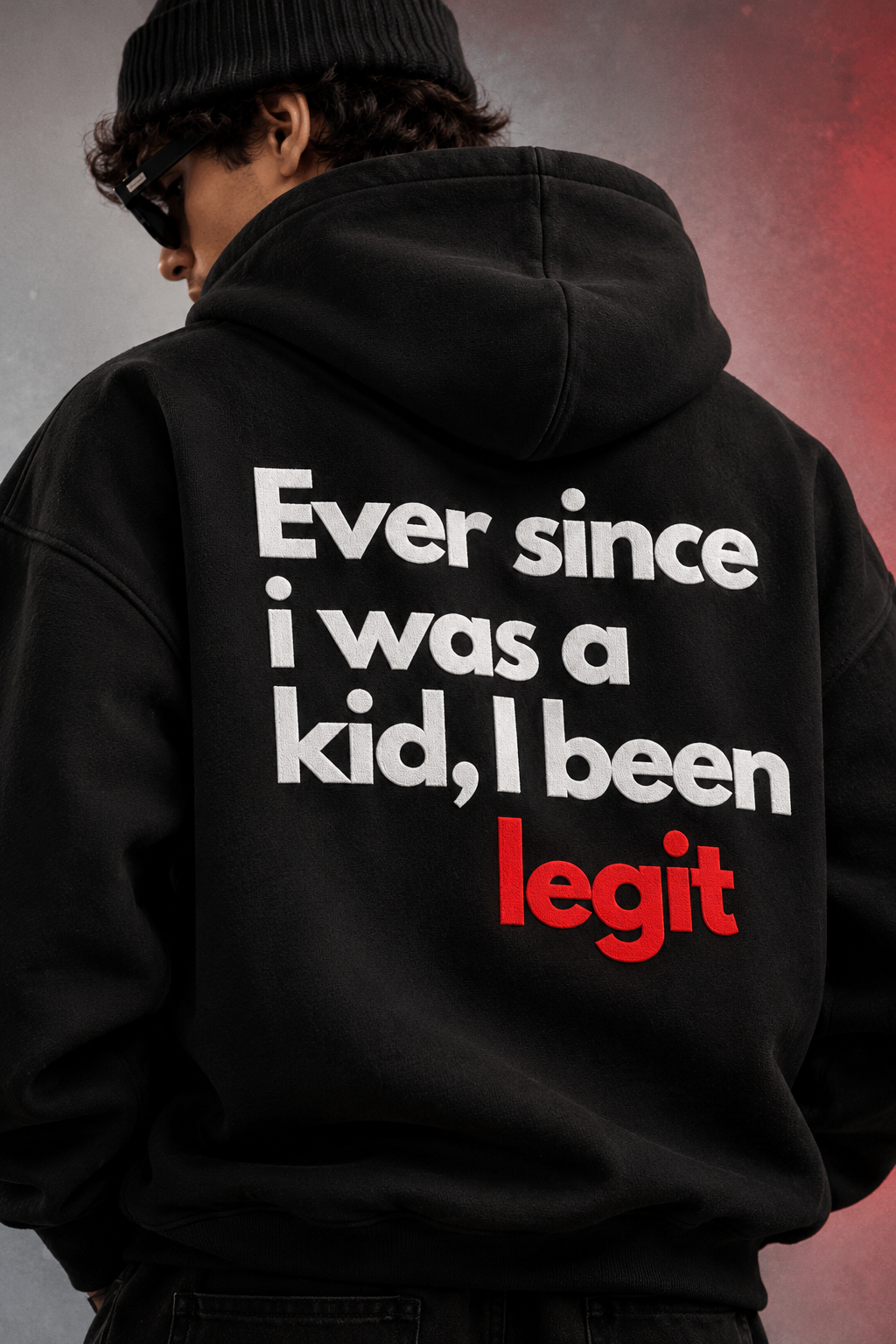 Timeless Graphic Oversized Hoodie – Black
