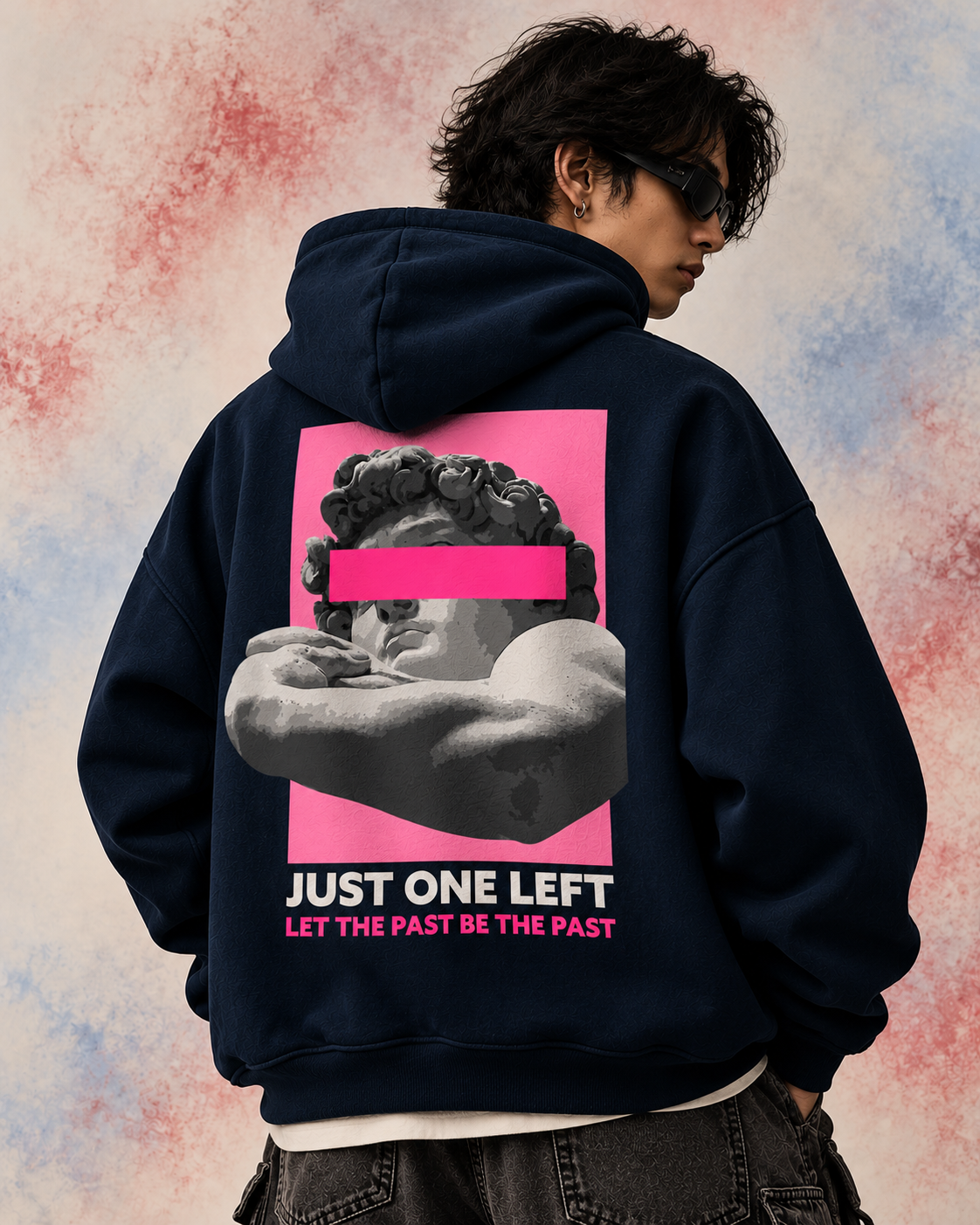 Just One Left Oversized Hoodie - Navy Blue.