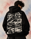 Automotive Manga Oversized Hoodie – Black