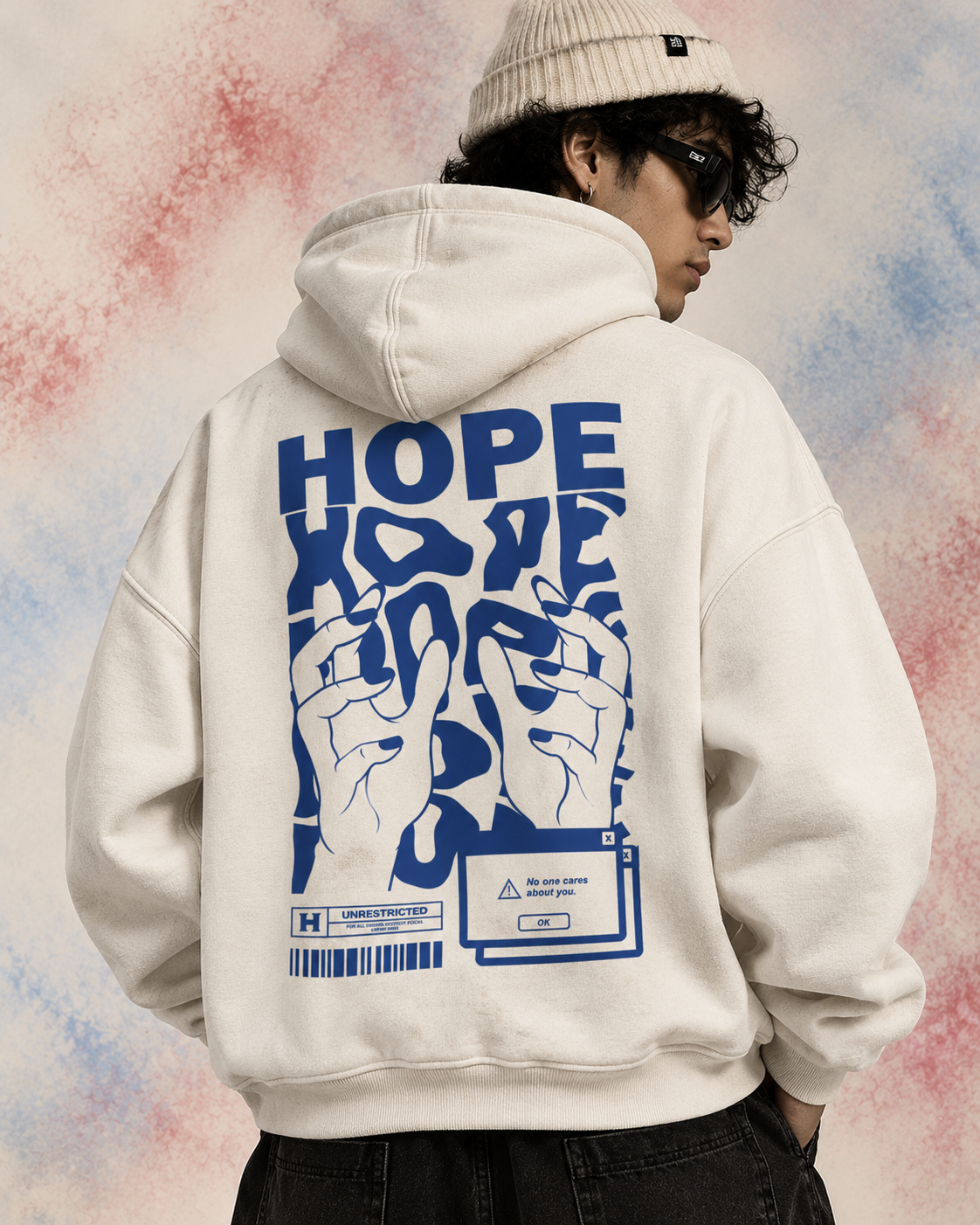 Hope Graphic Oversized Unisex Hoodie – Offwhite