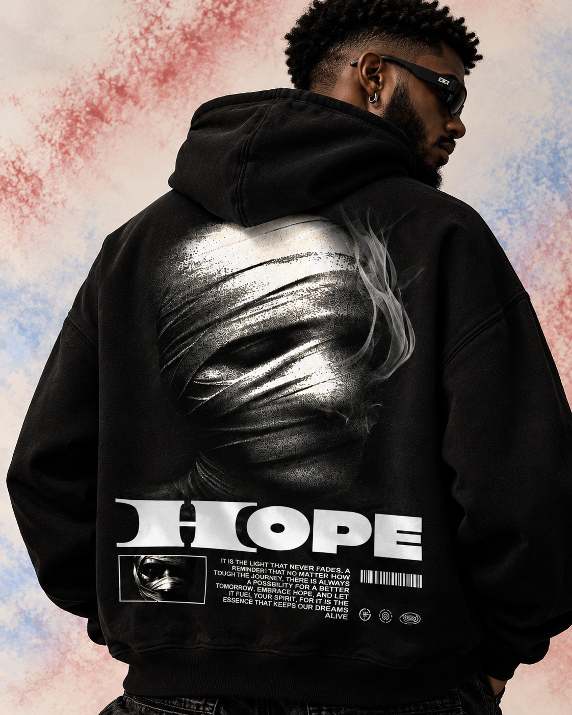 Hope Oversized Graphic Hoodie – Black