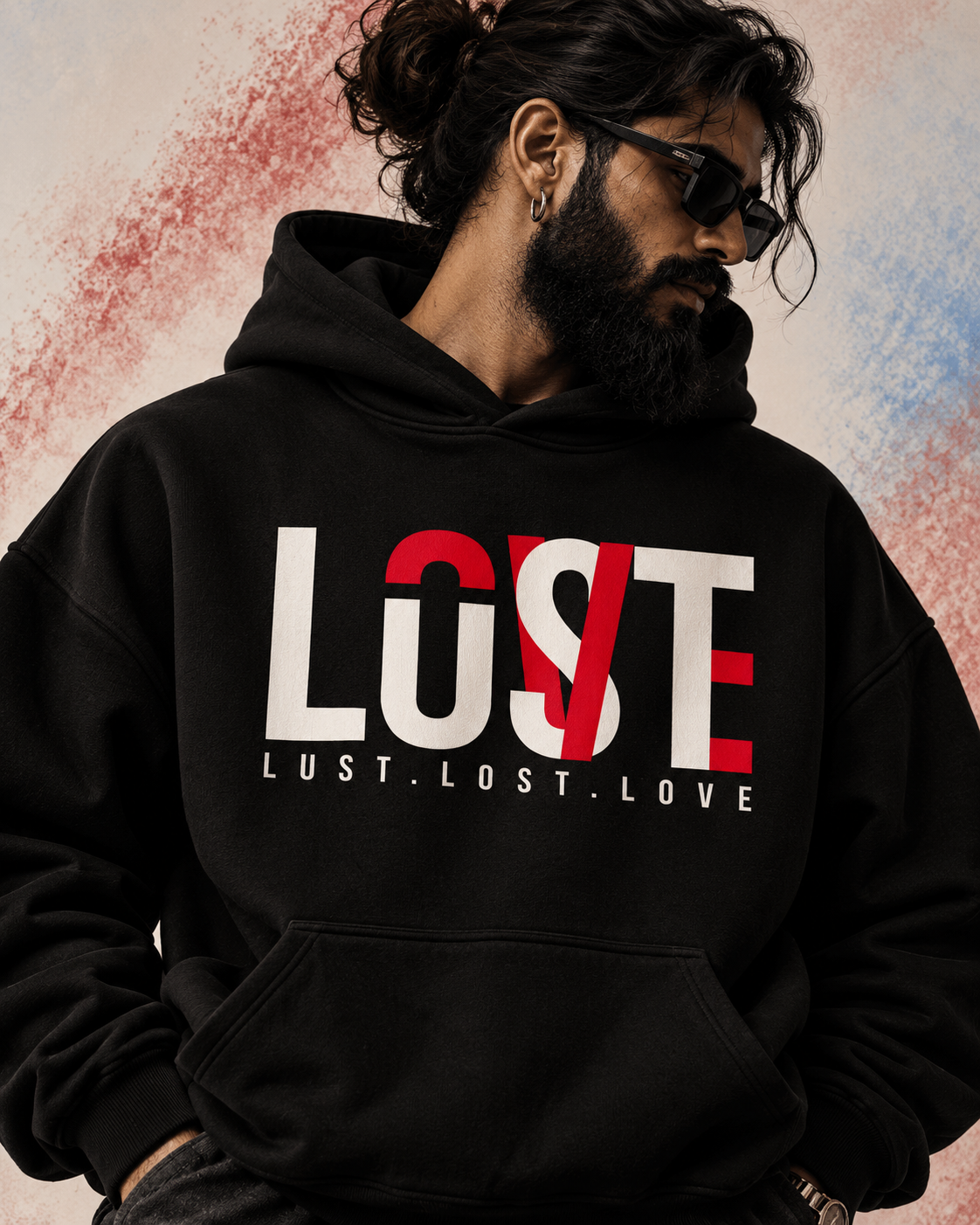 LUST Oversized Graphic Hoodie – Black