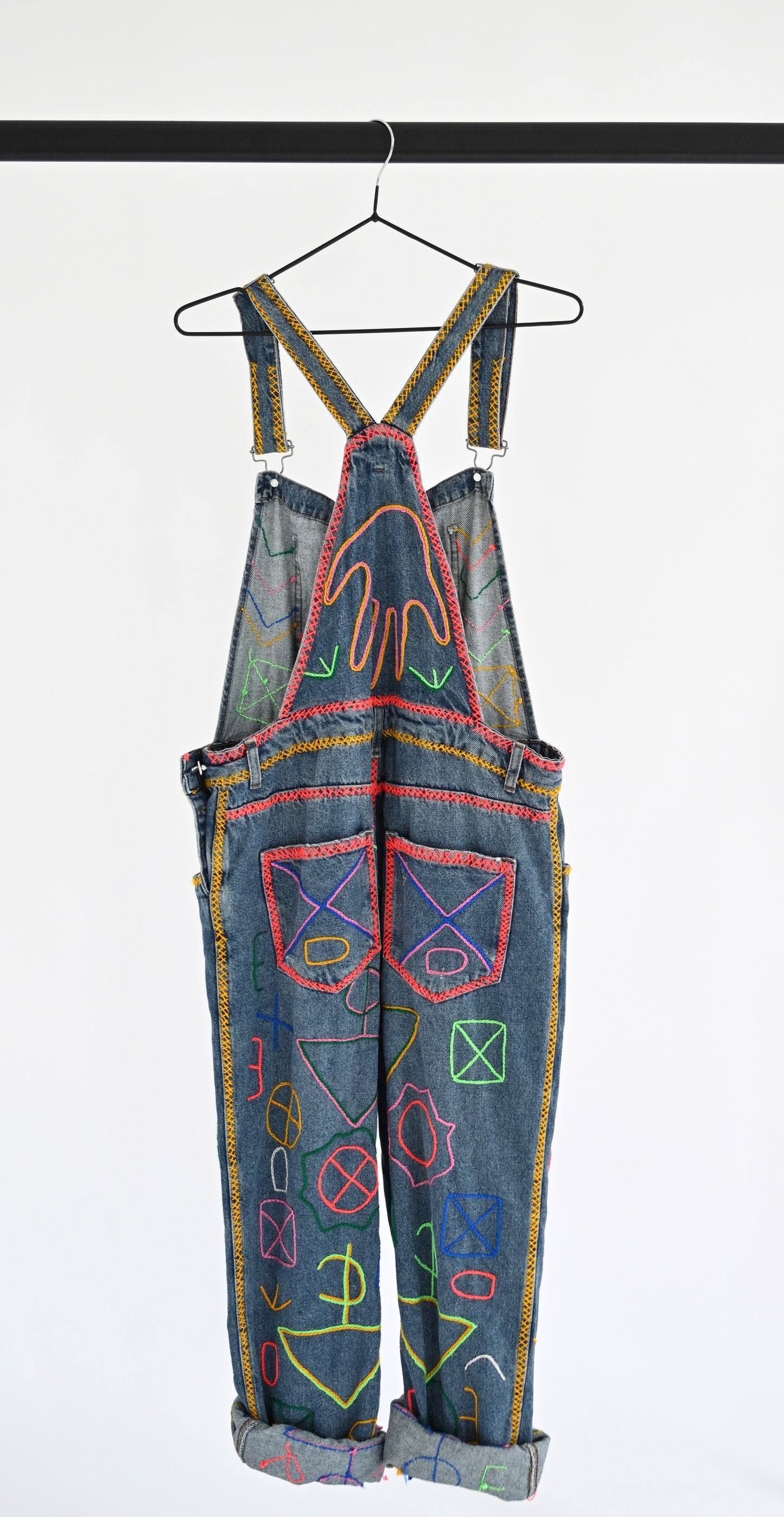 Embroidered Dungarees - Boho Bandit