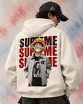 Supreme Anime Streetwear Oversized Hoodie- Offwhite