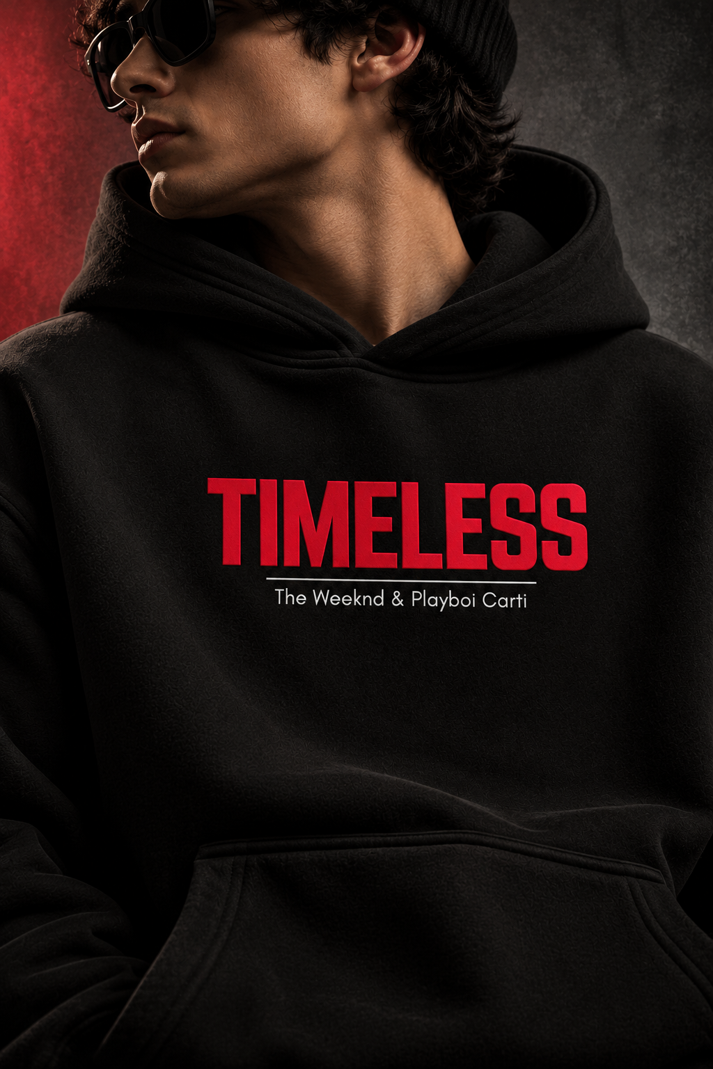Timeless Graphic Oversized Hoodie – Black